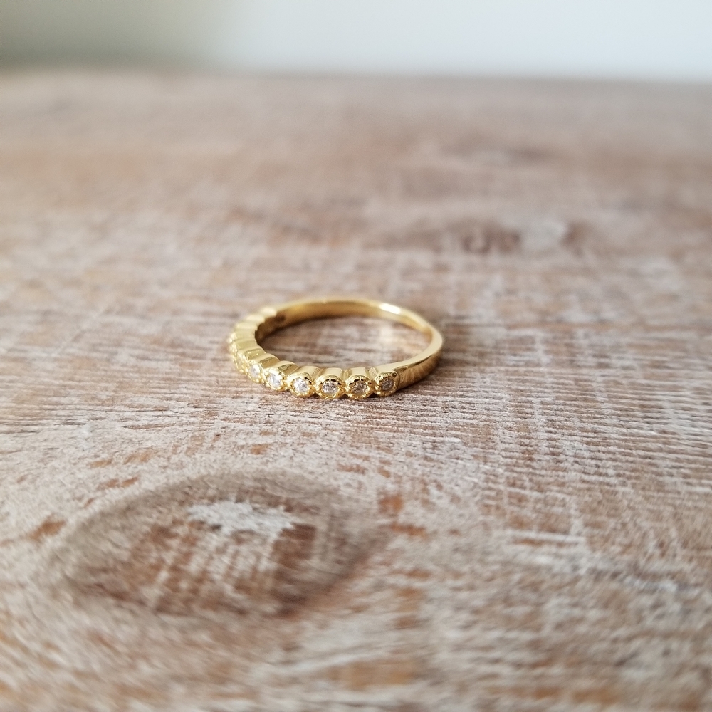 14k Gold Bubble Half Eternity Band - Picture 3 of 6